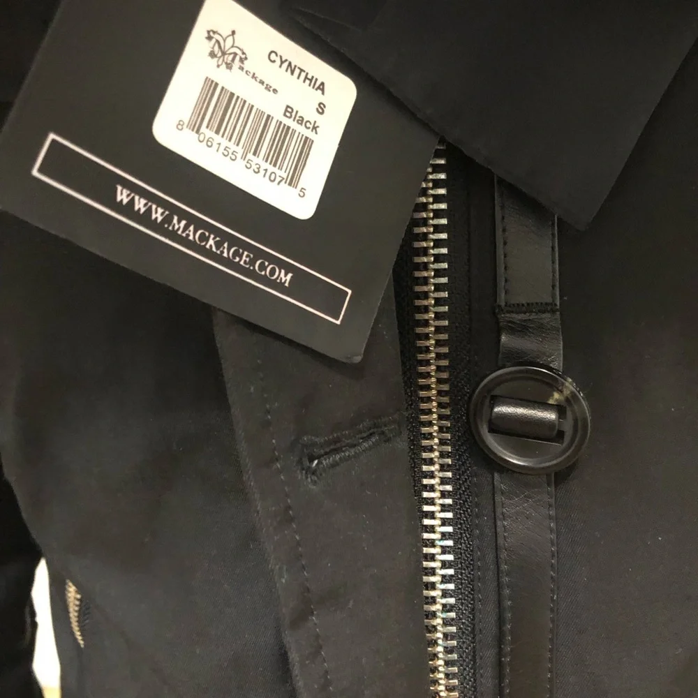 Mackage Black Jacket with Brown Fur Trim - Picture 3 of 8